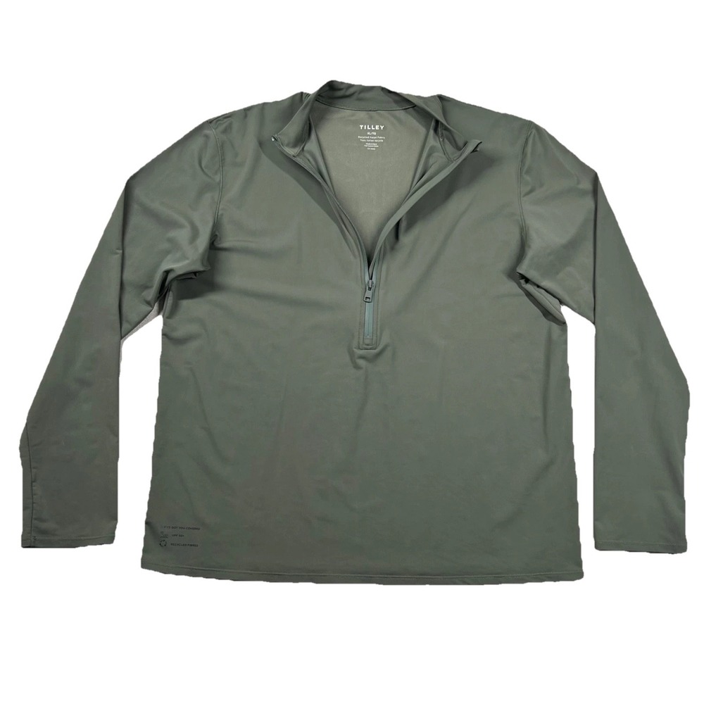 Tilley Sun Shirt Mens XL Packable Adventure UPF Stretch Top Performance Olive